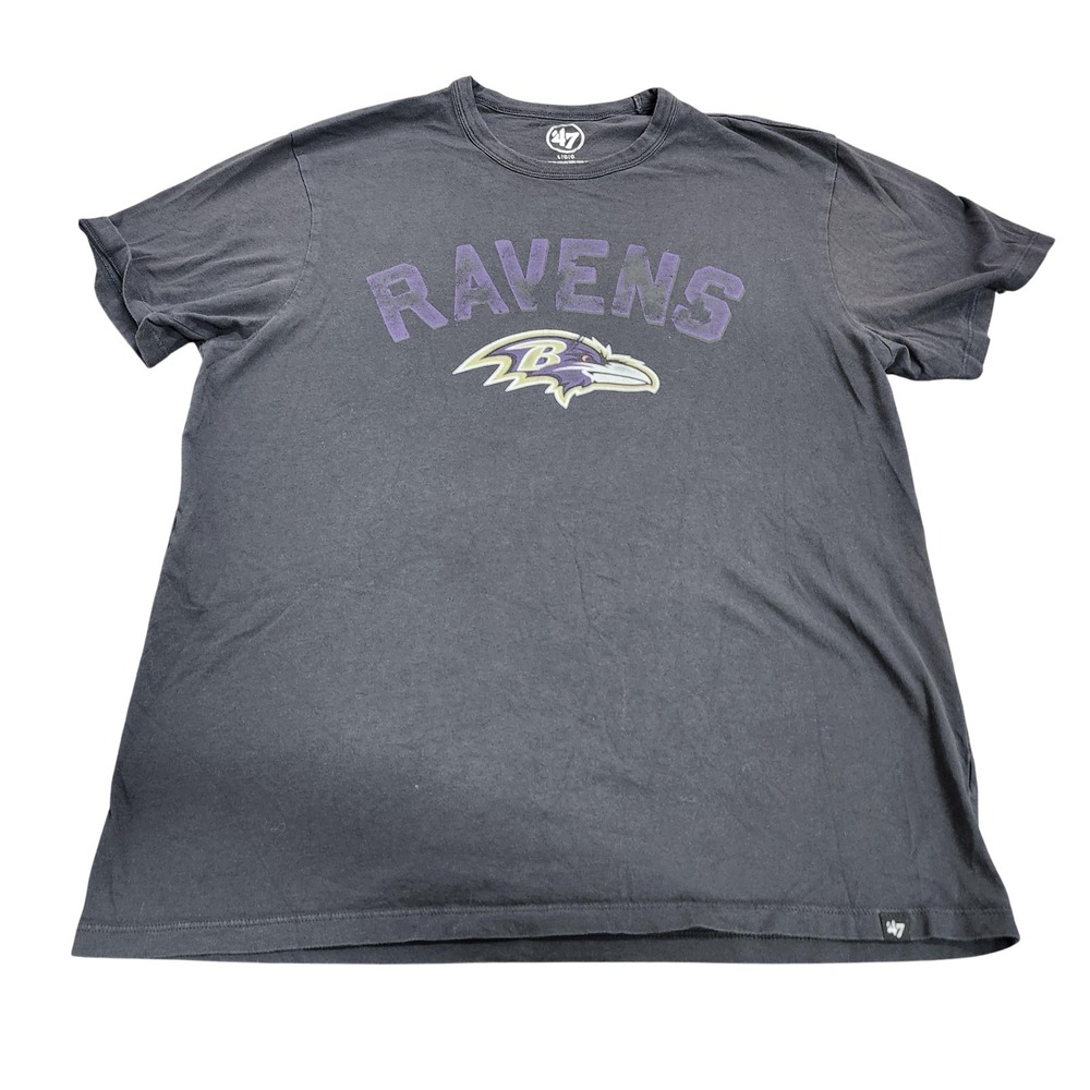 Baltimore Ravens Shirt Mens Large Black NFL Football Short Sleeve Tee '47